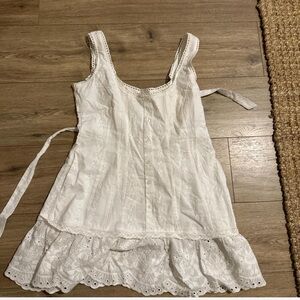 Danielle Guizio White Eyelet Mini Dress